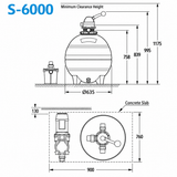 S Series Media Filters S-6000 MK2 - 635mm (25") Dia with V2000 Valve