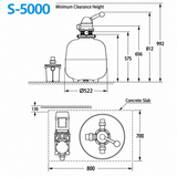 S Series Media Filters S-5000 MK2 - 522mm (20") Dia with V2000 Valve